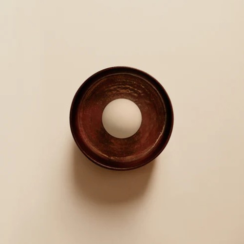 InCommonWith_Szilvassy_Ceramic_Disc_Surface_Mount_FrontView_Off_Red_Tenmoku